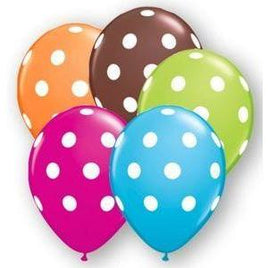 11" Autumn Polka Dot Latex Balloons (10) - Party Zone USA