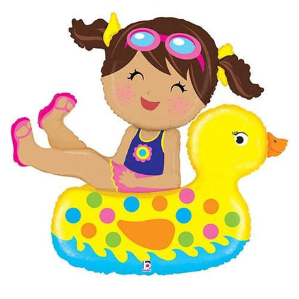 41" Girl Floatie Shaped Balloon - Party Zone USA