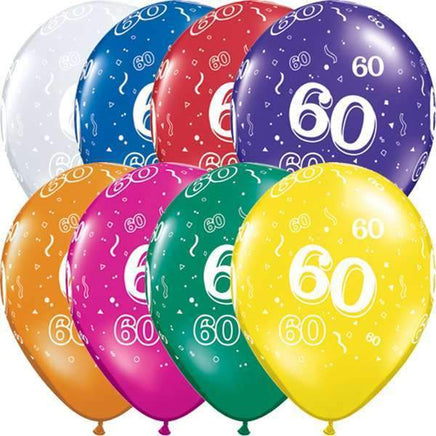 60th Birthday Balloons (25) - Party Zone USA