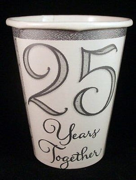 25th Silver Anniversary Party Cups (8)