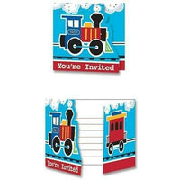 All Aboard Train Party Invitations (8) - Party Zone USA