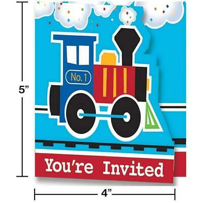 All Aboard Train Party Invitations (8) - Party Zone USA