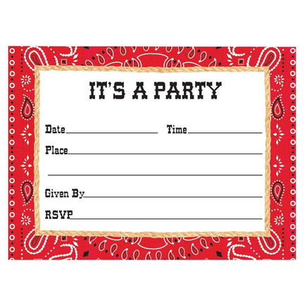 Bandanarama Party Invitations (8) - Party Zone USA