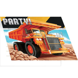 Big Dig Construction Party Invitations (8) - Party Zone USA
