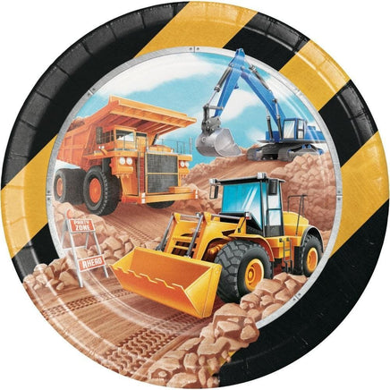 Big Dig Construction Trucks Dinner Plates (8) - Party Zone USA