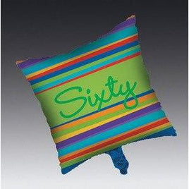 Birthday Stripes Age 60 Mylar Balloon - Party Zone USA