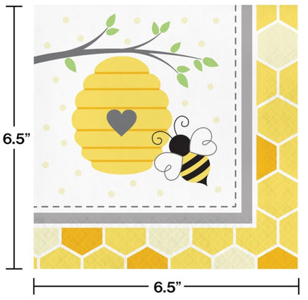 Bumblebee Baby Luncheon Napkins (16) - Party Zone USA