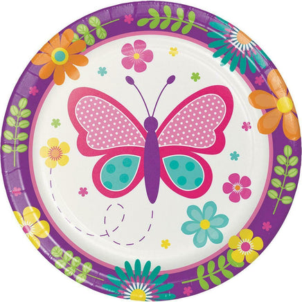 Butterfly Garden Party Dessert Plates (8) - Party Zone USA