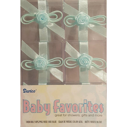 Clear Favor Boxes - Blue Rose (6) - Party Zone USA