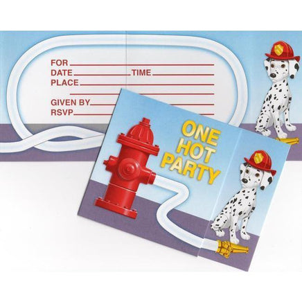 Firefighter Party Invitations (8) - Party Zone USA