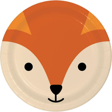 Fox Animal Faces Dessert Plates (8) - Party Zone USA