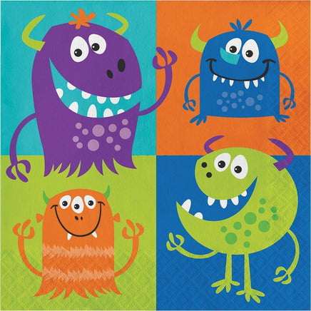 Fun Monsters Lunch Napkins (16) - Party Zone USA