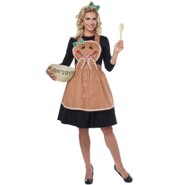 Gingerbread Apron Adult Costume - Women's - Party Zone USA