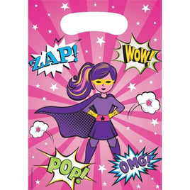 Girl Superhero Loot Bags (8) - Party Zone USA