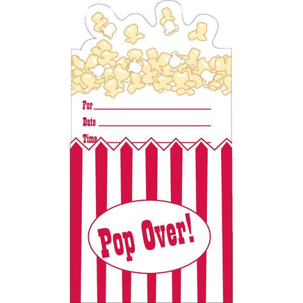 Hollywood Popcorn Themed Party Invitations (8) - Party Zone USA