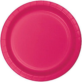 Hot Magenta Pink Dessert Plates (24) - Party Zone USA