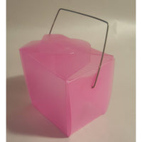 Hot Pink Frosted Take Out Boxes (10) - Party Zone USA