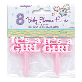 It's a Girl Pink Cupcake Picks - Party Zone USA