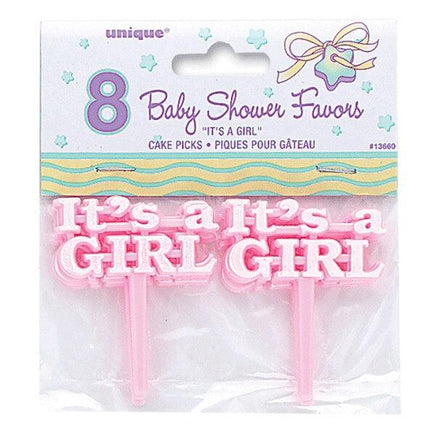 It's a Girl Pink Cupcake Picks - Party Zone USA