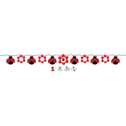 Ladybug Fancy Circle Ribbon Banner - Party Zone USA