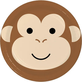 Monkey Animal Faces Dessert Plates (8) - Party Zone USA