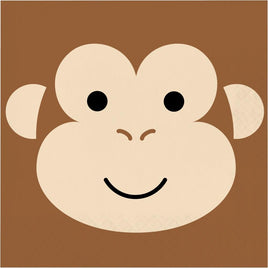 Monkey Animal Faces Lunch Napkins (16) - Party Zone USA