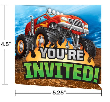 Monster Truck Rally Party Invitations (8) - Party Zone USA