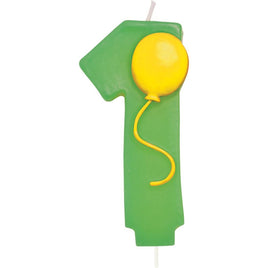 Number 1 Balloon Birthday Candle w/Balloon - Party Zone USA