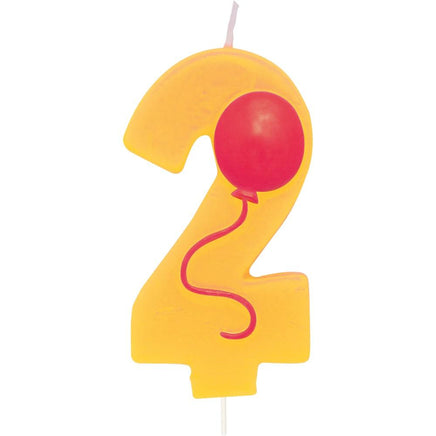 Number 2 Balloon Birthday Candle w/Balloon - Party Zone USA