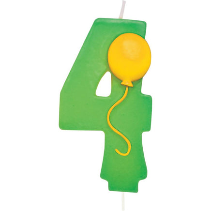 Number 4 Balloon Birthday Candle w/Balloon - Party Zone USA