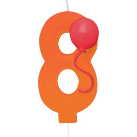 Number 8 Balloon Birthday Candle w/Balloon - Party Zone USA