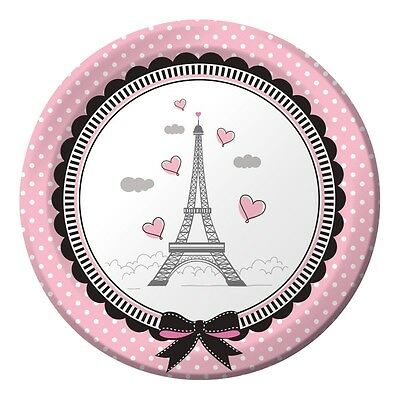 Party in Paris Dessert Plates (8) - Party Zone USA