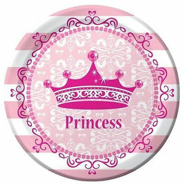 Pink Princess Royalty Dinner Plates (8) - Party Zone USA