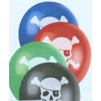 Pirate Skull & Cross Bones Balloons (8) - Party Zone USA