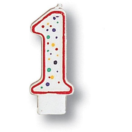 Polka Dot Number 1 Candle - Party Zone USA