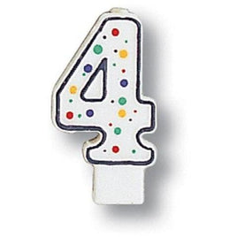 Polka Dot Number 4 Candle - Party Zone USA