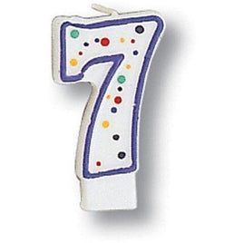 Polka Dot Number 7 Candle - Party Zone USA