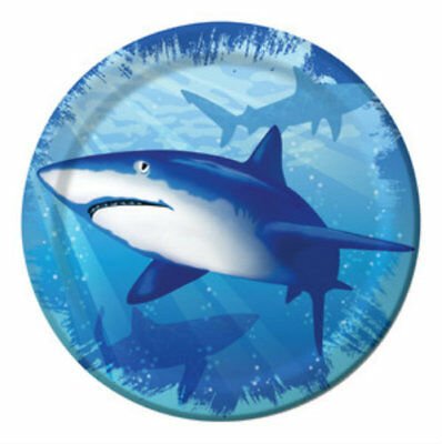 Shark Splash Dessert Plates (8) - Party Zone USA