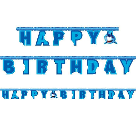 Shark Splash Happy Birthday Party Banner - Party Zone USA
