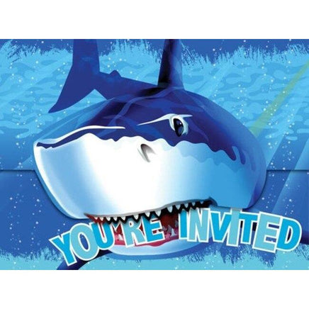Shark Splash Party Invitations (8) - Party Zone USA