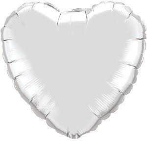 Silver Heart Shaped Balloon - Party Zone USA