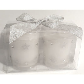 Silver Stars and Jewels Favor Votive Candle Set - Party Zone USA