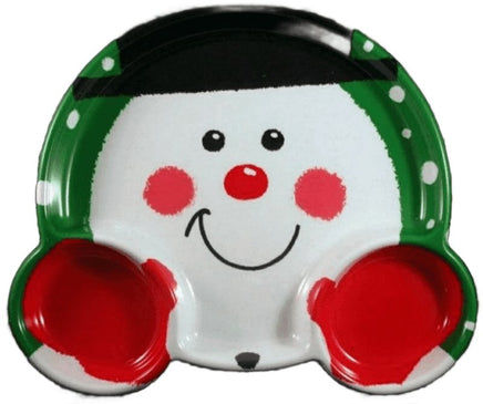Snowman Divided Snack Tray - Party Zone USA