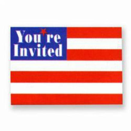 Stars & Stripes Invitations (8) - Party Zone USA