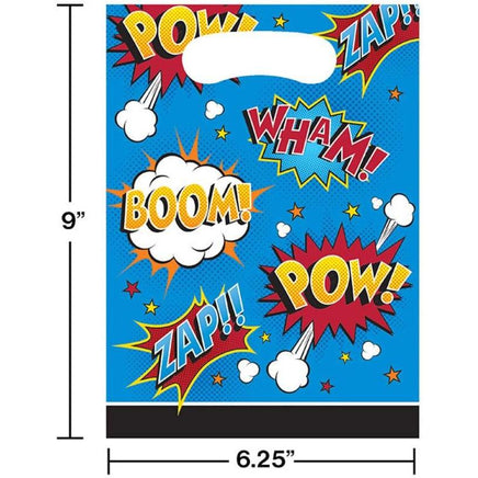 Superhero Slogans Loot Bags (8) - Party Zone USA