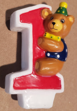 Teddy Bear 1st Birthday Candle - Party Zone USA
