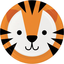 Tiger Animal Faces Dessert Plates (8) - Party Zone USA