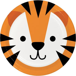 Tiger Animal Faces Dinner Plates (8) - Party Zone USA