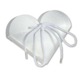 White Frosted Heart Take Out Boxes (10) - Party Zone USA